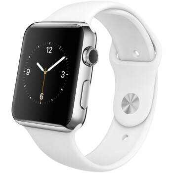 Apple Watch 智能手表(42毫米不锈钢表壳搭配白色运动型表带 MJ3V2CH/A）