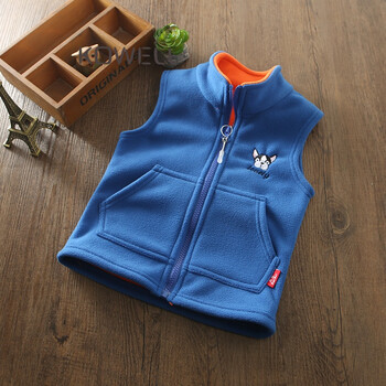 kowell儿童马甲春春2018童装新款女童坎肩宝宝摇粒绒马甲男童马夹背心