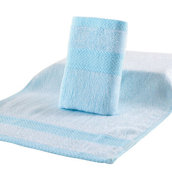 中国结 毛巾家纺 竹纤维纯色吸水柔软简约儿童毛巾 蓝色 60g/条 30*50cm