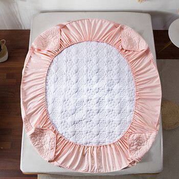 纯棉床罩单件保护套全棉床笠乳胶垫棕垫床罩夹棉床垫套子 新款玉色