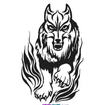 揽霸赫个性狼图腾汽车贴纸 创意狼车身贴车门贴备胎罩贴画划痕装饰