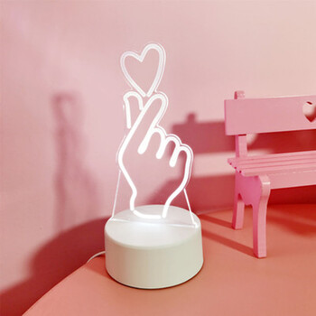 ins北欧chic软妹少女心灯卧室装饰礼物拍摄道具梦幻独角兽小台灯 比心