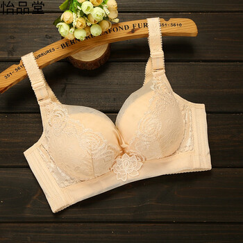 文胸厚款性感少女学生高中生上托聚拢调整型收副乳胸罩 肤色 36/80b