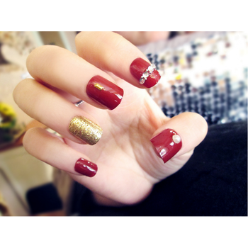 夏日美甲甲片成品可拆卸果冻胶假指甲水钻穿戴指甲贴片女神美甲片 f12