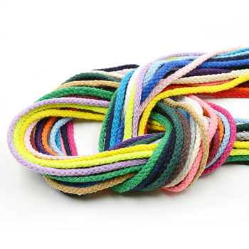 彩色棉绳带子 手工编织口袋抽绳裤绳棉线绳子束口袋绳帽绳 深咖10米