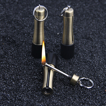 珍悦 创意防水军事万次火柴打火机棉芯送煤油火机火柴钥匙扣 手榴弹款