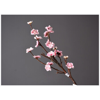 仿真桃假花绢花 客厅餐桌花瓶花插摆放花卉 婚庆花艺单枝短 短支桃花