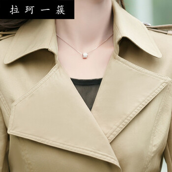 拉珂一簇      2016女装修身显瘦短款单排扣外套风衣女式大衣潮 枣红色 M