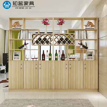 知茗简约现代进门玄关柜隔断柜客厅酒柜门厅柜双面屏风柜装饰储物柜子