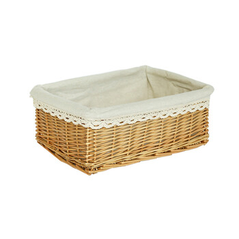 篮子长方形篮子家用玩具复古桌面厨房鸡蛋加厚野餐水果收纳筐桌面竹编