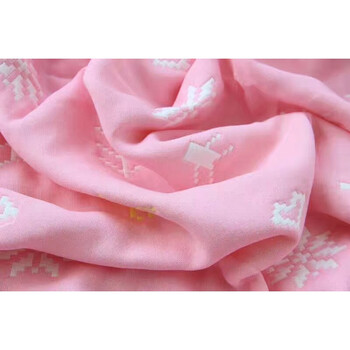 婴儿纱布浴巾婴儿包巾抱毯春夏幼儿园儿童盖毯毛巾被夏凉被 6层粉色