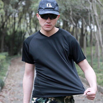 特警武警t恤部队体能服户外夏季陆军体能训练服特勤v领警服短袖t恤