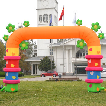 拱门卡通气模幼儿园生日商业气模活动庆典彩虹门气拱门 5米五彩方形门