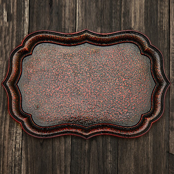 维娜多克 脱胎漆器茶托盘 大小号迷你茶具简约家用干泡台手工圆形茶盘