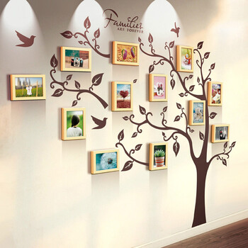 相片墙7寸实木挂墙相框卧室客厅欧式墙面创意装饰品办公室照片墙 原木