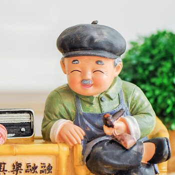 
                                        优贝家（ubaka） 老人家居摆件装饰品 人物工艺品结婚摆件 其乐融融(大号)                
