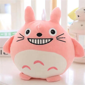 可爱羽绒棉龙猫公仔毛绒玩具床头沙发抱枕送女友生日礼物 粉色龙猫