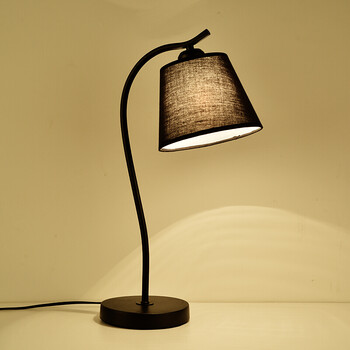 台灯卧室床头台灯创意时尚书房台灯简约现代装饰台灯温馨小台灯 黑款