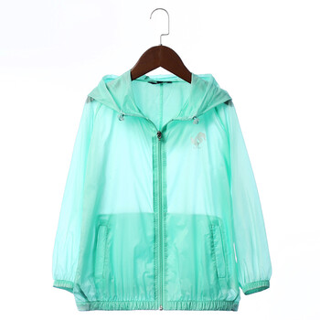 儿童防蚊衣夏季薄2018新款小孩防晒服防紫外线男童皮肤衣透气潮 鲜草