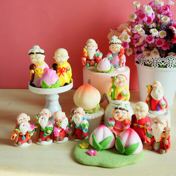 装饰糖人生日装饰糖偶食用寿星装扮饰品节庆用品 小寿桃单个