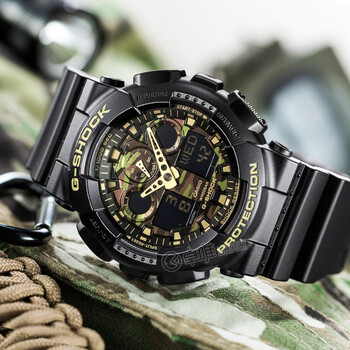 卡西欧(casio)手表 g-shock黑金户外运动电子防水运动男表 丛林迷彩ga
