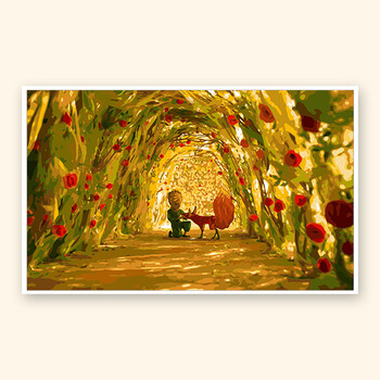 大画王小王子狐狸麦田周边动漫风景卡通填色手绘工装饰挂画电影diy数字油彩画小王子玫瑰6529 30 50厘米 图片价格品牌报价 京东