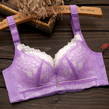 钢圈超聚拢加厚调整型文胸 上托显大性感小胸平胸小a杯少女内衣 紫色