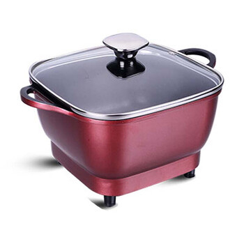 迷你电煮锅小功率火锅电热锅学生电锅宿舍电炒锅 酒红