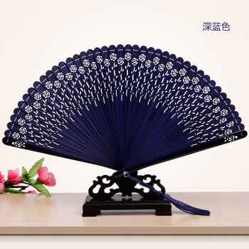 扇子女中国扇全竹镂空玫瑰折扇现代中式6寸扇生日礼物送女生中国风