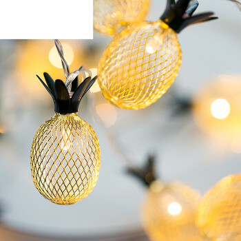 艾欧唯 菠萝水果灯串铁艺铁丝小彩灯超火的房间卧室布置圣诞节装饰品