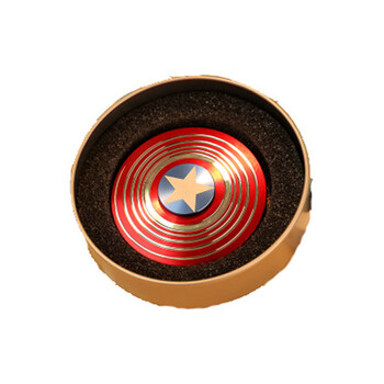队长旋转手指间陀螺金属螺旋fidget spinner减压玩具 美国队长花纹