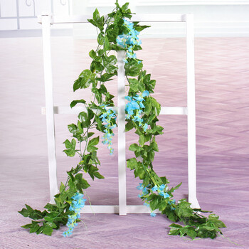 仿真葡萄藤条绿叶装饰假树叶柱子植物藤蔓遮挡绿大叶子绿色仿真叶