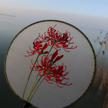 绣亦坊0 苏绣团扇刺绣手工diy苏绣初学者套件扇子双面刺绣彼岸花zyx