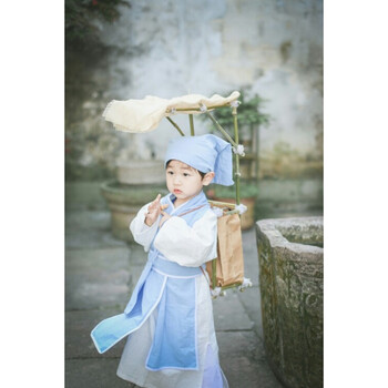 国学服书童展会新款儿童古装男孩学生装男童小书生装汉