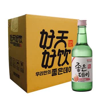 好天好饮goodday韩国烧酒原瓶进口蜜桃味配制酒135度360ml6瓶整箱装