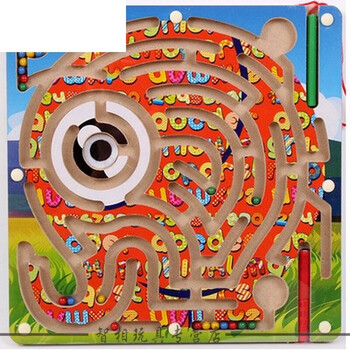 儿童玩具磁性运笔迷宫玩具走珠吸铁石磁力宝宝开发迷宫球 大款单面