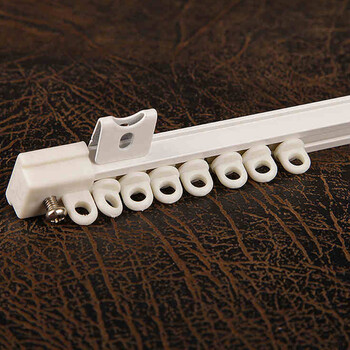 窗帘轨道飘窗铝合金轨道双轨静音轨道 窗帘滑道 香槟色顶装