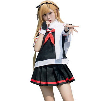 白泽舰队collection制服夕立改二服装舰娘水手服动漫cosplay女装女仆装全套夕立改二服装 假发 送发网黑筒袜 L码 图片价格品牌报价 京东