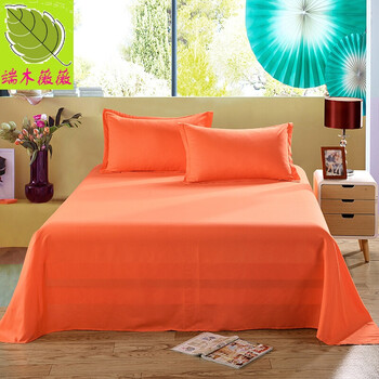 美容院床单单件 纯色床单单品 宿舍寝室宿舍磨毛被单 磨毛橘色 90x230