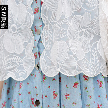 
                                        夏娜(ShineNa) 2016新品白色刺绣蕾丝衫开衫短款蕾丝衫 242102116 白色 M                