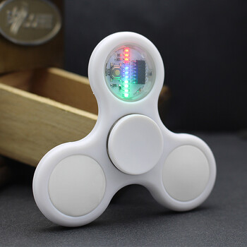新款led炫彩灯指尖陀螺发光 金属手指陀螺指尖陀螺玩具儿童 白色led