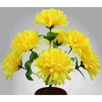 7头尖菊清明菊花雏菊塑料花 墓地装饰扫墓祭祀仿真花束厂家直销sn4640