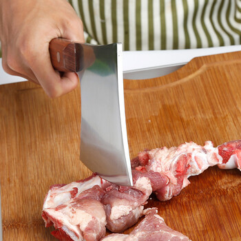 锻打菜刀切菜板厨房屠夫菜墩锰钢刀具骨头大骨刀卖肉斩骨刀斧头加大