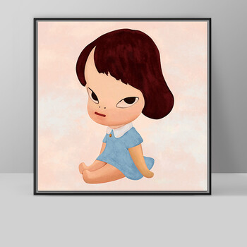 日式儿童房装饰画 小清新客厅卧室挂画三联画 奈良美智-造梦娃娃 造梦