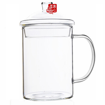 bt 超大容量复古玻璃杯耐高温水杯带盖茶杯创意怀旧革命大茶缸马克杯