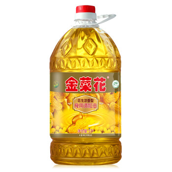金菜花 (花生浓香型)食用植物调和油5l 香粮油家庭桶装
