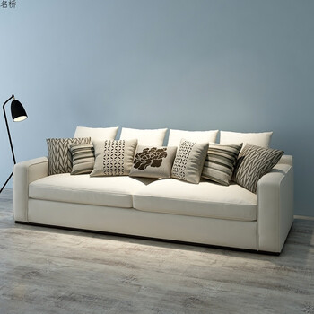 北欧布艺沙发小户型乳胶三人四人位沙发直排现代简约客厅组合整装