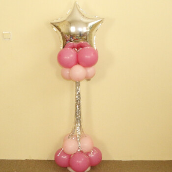 六一61宝宝生日气球装饰布置立柱气球百天周岁商场开业活动派对 银色