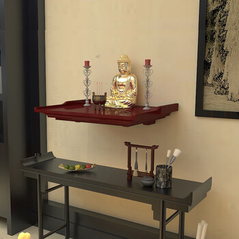 神龛佛龛供奉台 壁挂式实木供奉佛台佛桌 观音财神爷立柜神台关公 b款