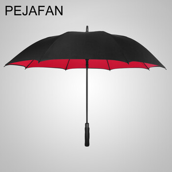 
                                                                                PEJAFAN高端雨伞男士超大商务伞双层加厚自动长柄伞双人大伞户外高尔夫伞超强防风防晒晴雨两用伞 130CM大号双层内黑                